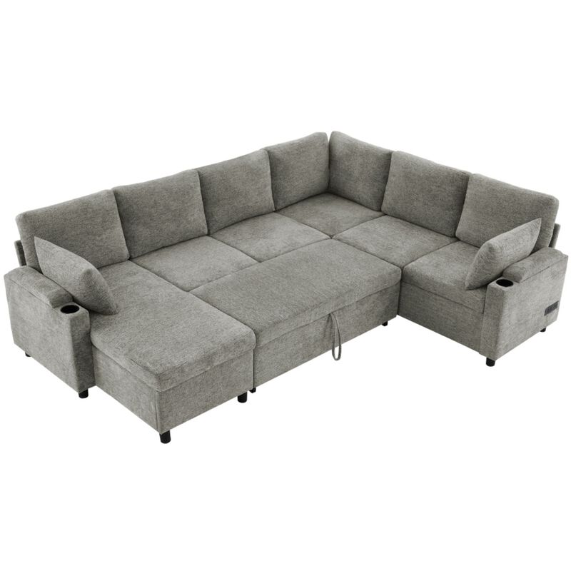 Zornug  Convertible L-Shaped Sectional Sofa Bed image number 7