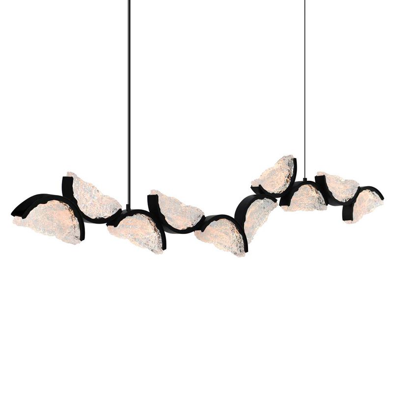 Moon Integrated LED Black Chandelier