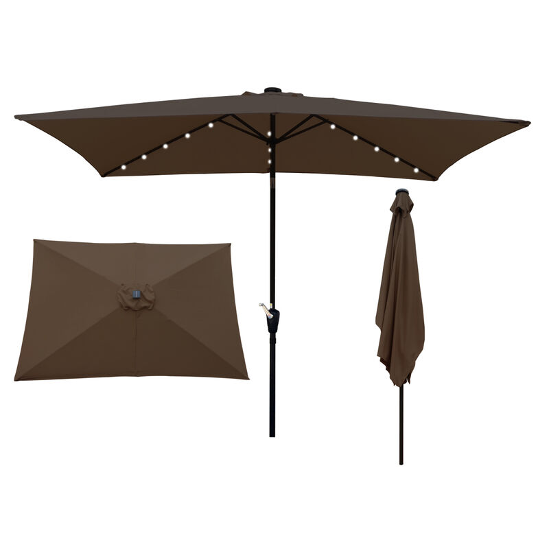 Streamdale Solar Lighted Patio Umbrella with Crank (10' x 6.5')