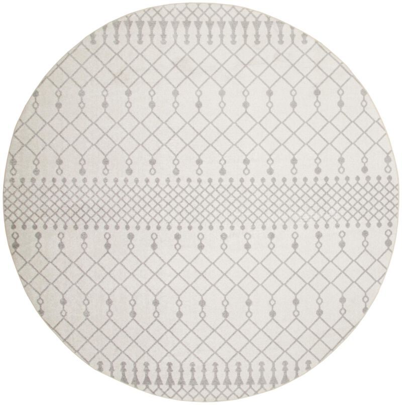 HomeRoots Moroccan Washable Round Rug image number 2