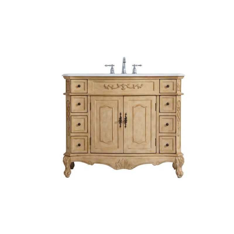 Elegant Kitchen and Bath 42 inch Single Bathroom vanity in Light Antique Beige