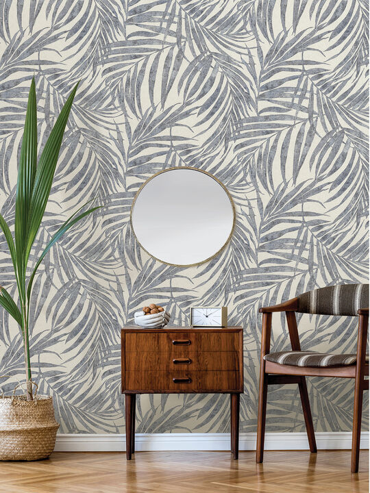 Anzu Slate Frond Wallpaper