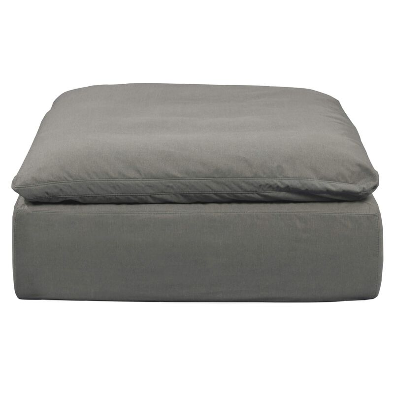 Sunset Trading Contemporary Puff Collection 44 Square Slipcovered Sectional Modular Ottoman, Performance Fabric Washable Water-Resistant Stain-Proof, Oversized Down Filled Large Sofa Footrest, Gray