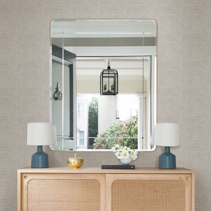 Nimmie Stone Woven Grasscloth Wallpaper