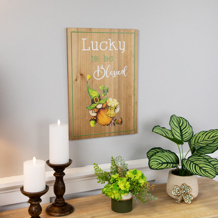 Lucky to be Blessed St. Patricks Day Wooden Wall Sign - 18.5"
