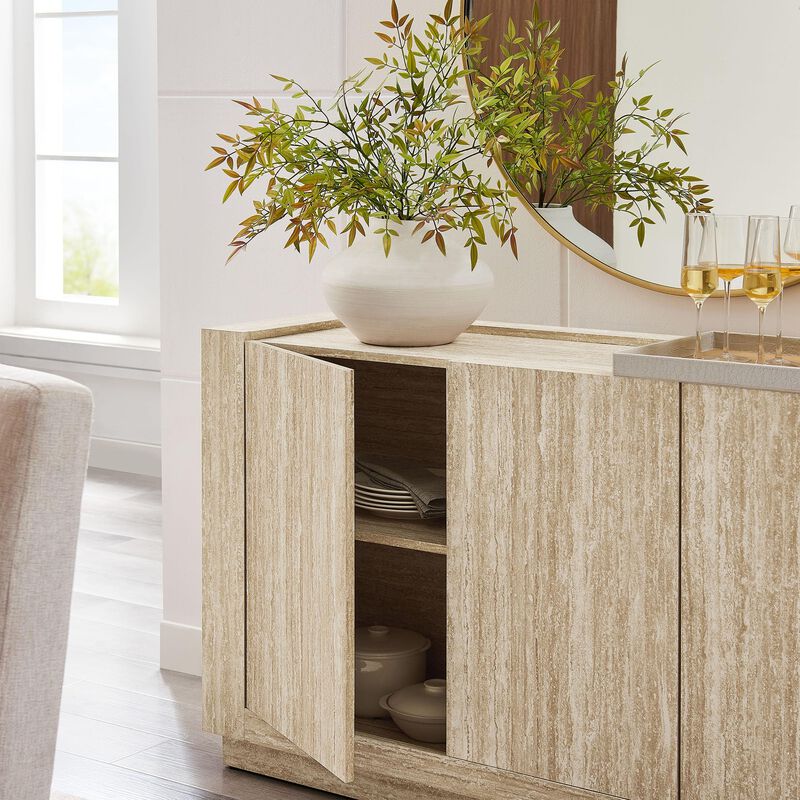 Hollis Sideboard with Faux Travertine Finish image number 5