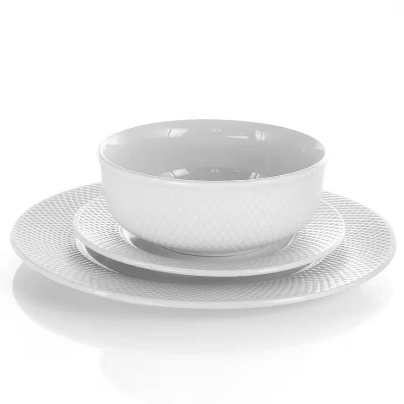 16-Piece Porcelain Dinnerware Set – Service for 4, Durable Plates, Bowls & Mugs