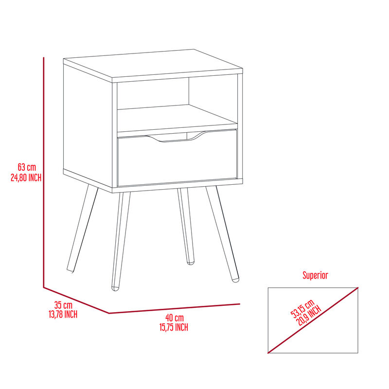 Streamdale Haverson 1-Drawer 1-Shelf Nightstand Dark Walnut image number 4