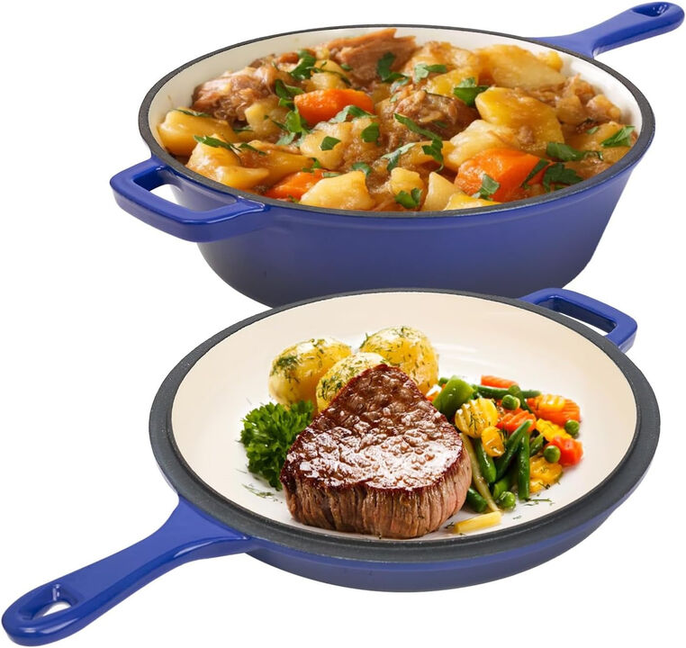 2-in-1 Enameled Dutch Oven & Skillet Set