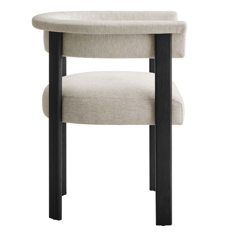 Imogen Woven Heathered Fabric Upholstered Barrel Dining Chairs - Set of 2 image number 2