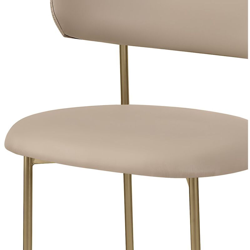 Meridian Furniture Lupita Taupe Vegan Leather Dining Chair, Set of 2