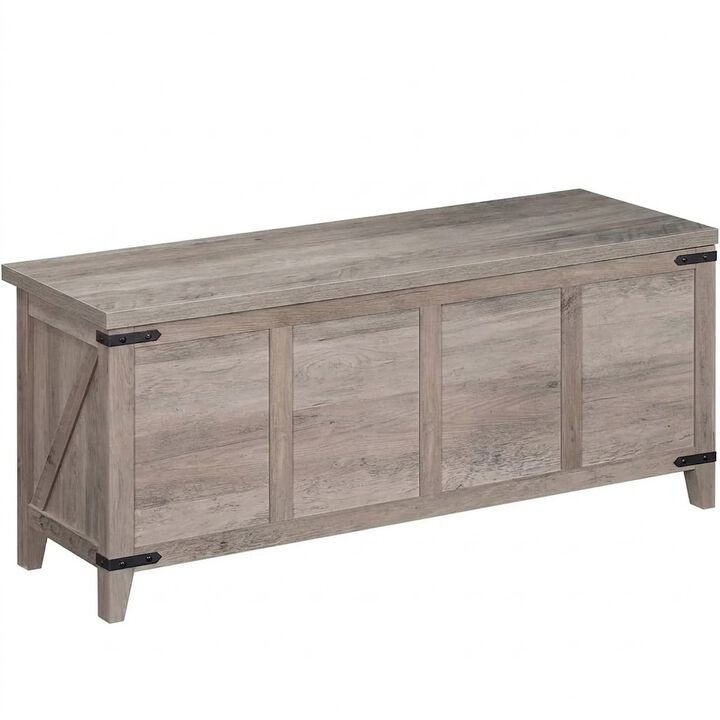 Wooden Storage Chest with Lift Top for Living Room and Bedroom-Greige