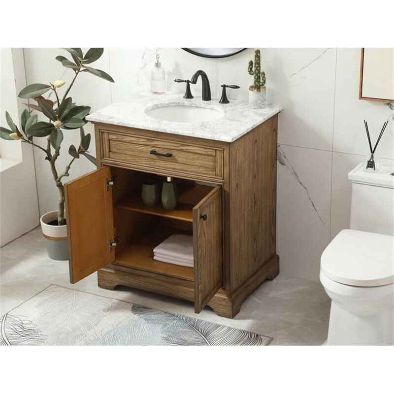 Elegant Kitchen and Bath 30 inch Single bathroom vanity in driftwood image number 8