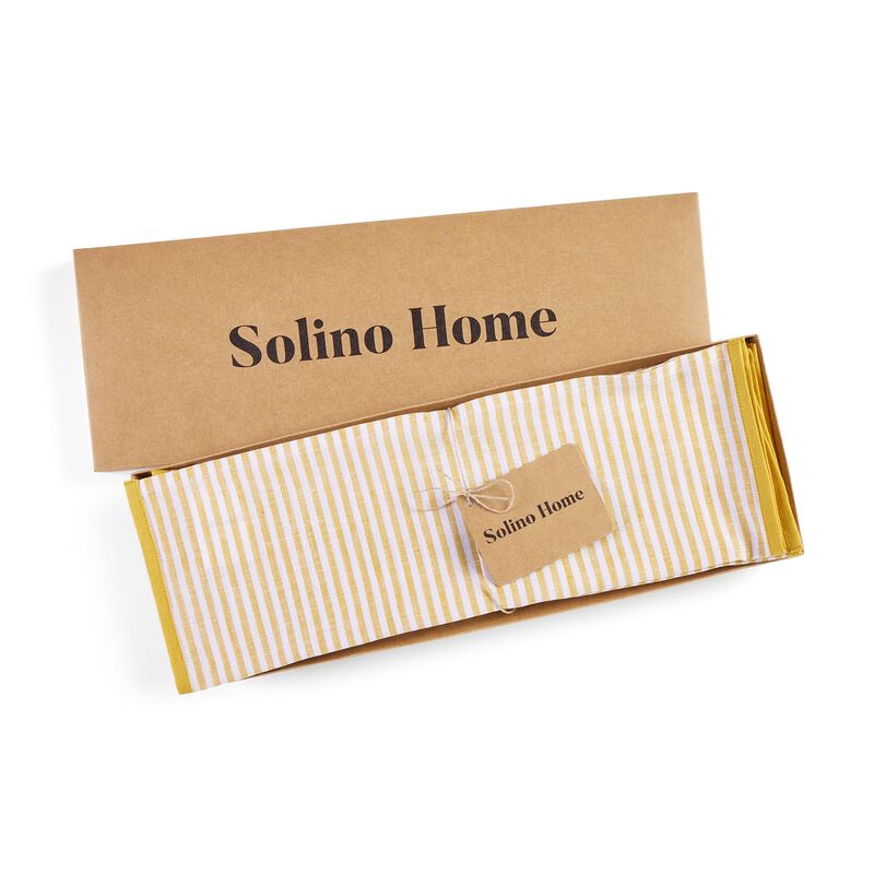 Solino Home 100% Pure Linen Placemats 14 x 19 Inch Set of 4 - Carmine