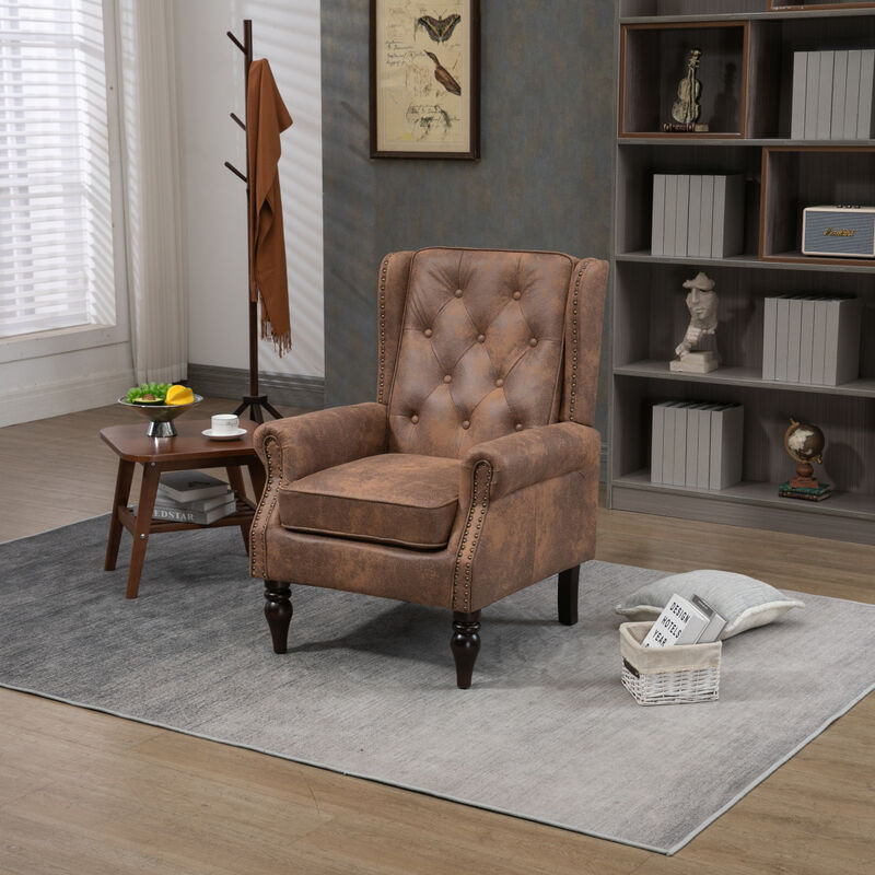 Wood Frame Armchair, Modern Accent Chair Lounge Chair for Living Room