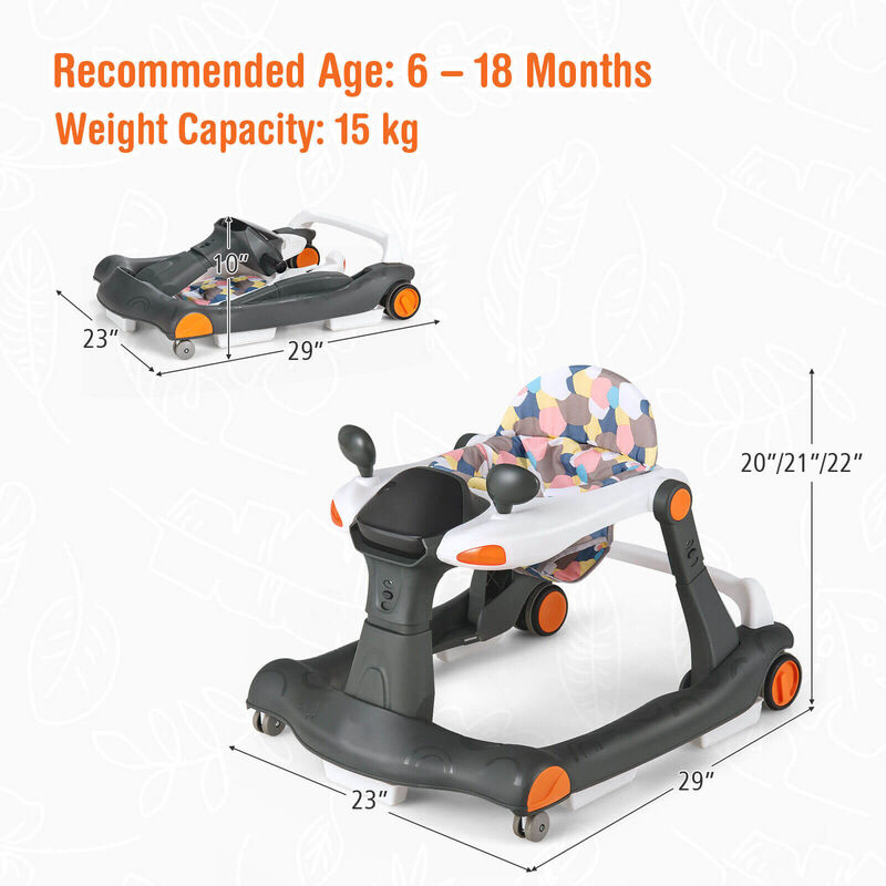 Baby Push Walker 2-in-1 Activity Center Adjustable Height image number 2