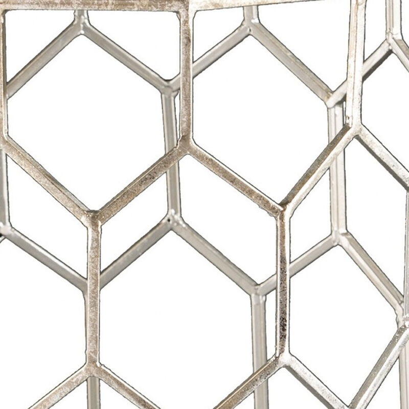 Honeycomb Hexagonal End Table with Sturdy Base, Perfect for Living Room or Bedroom