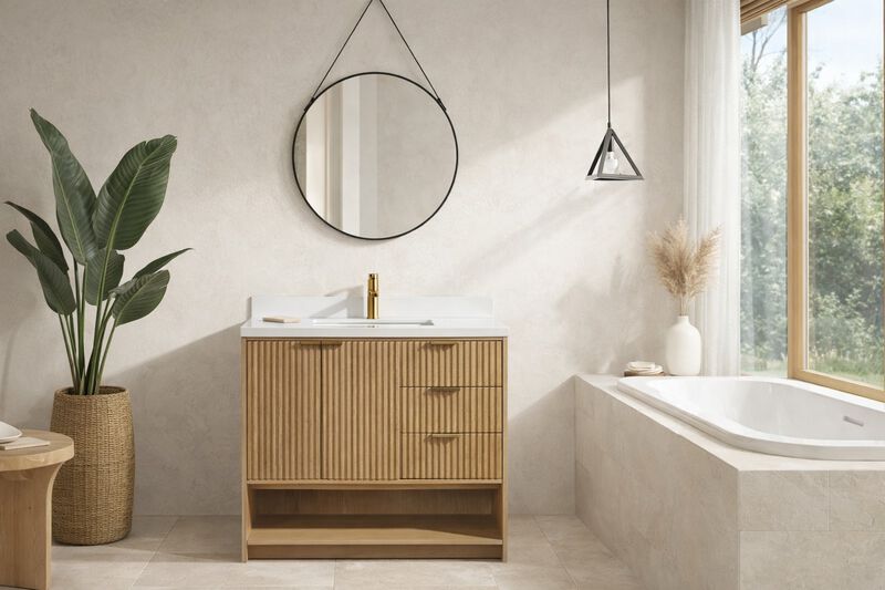 Diego 36" Bathroom Vanity Oak image number 1