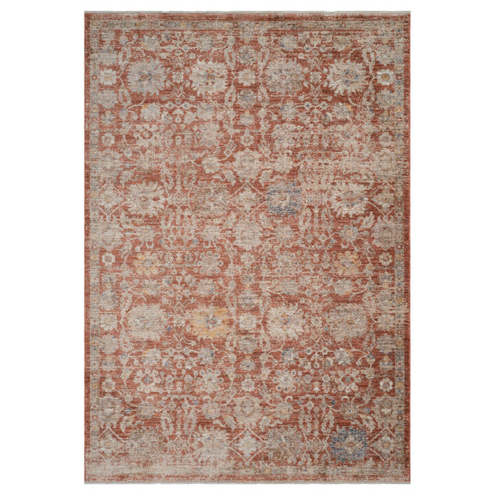 HomeRoots Floral Medallion Area Rug With Fringe