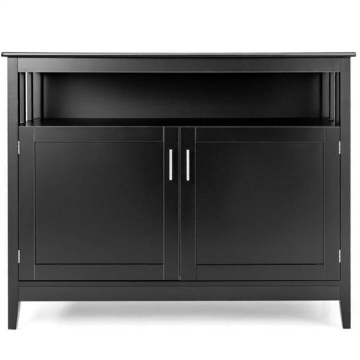 Wooden 2-Door Buffet Sideboard with Open Storage Shelf Stylish Dining Room Storage Solution