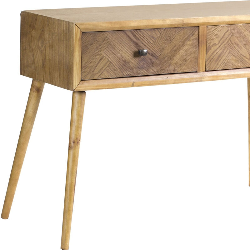 End Table with Two Drawers, Compact Storage Table for Living Room or Bedroom