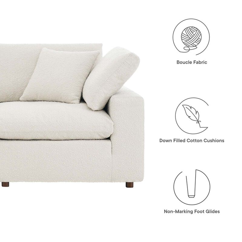 Commix Down Filled Overstuffed Boucle Fabric 3-Seater Sofa image number 3