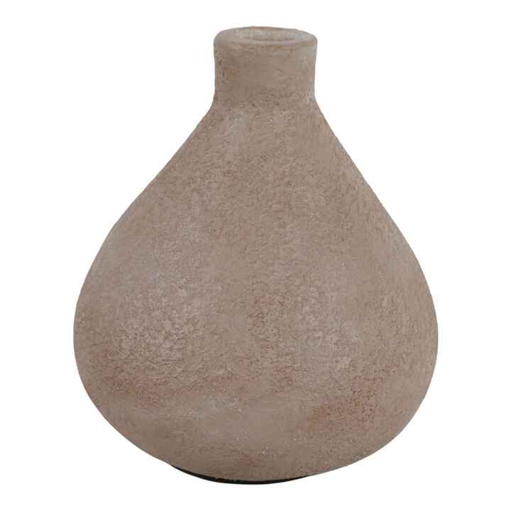 9x8" Rounded Terracotta Vase, Brown