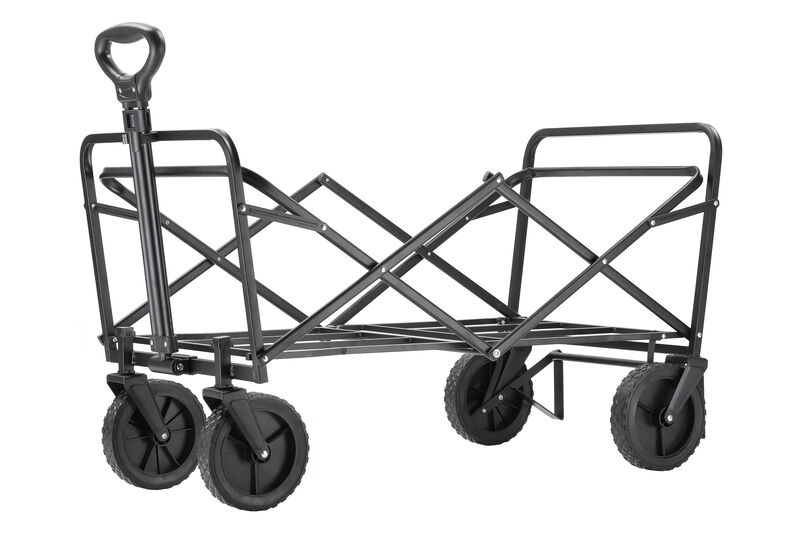 EchoSmile 4.06 cu. ft. Fabric Portable Garden Cart with Adjustable Rolling Wheels in Green