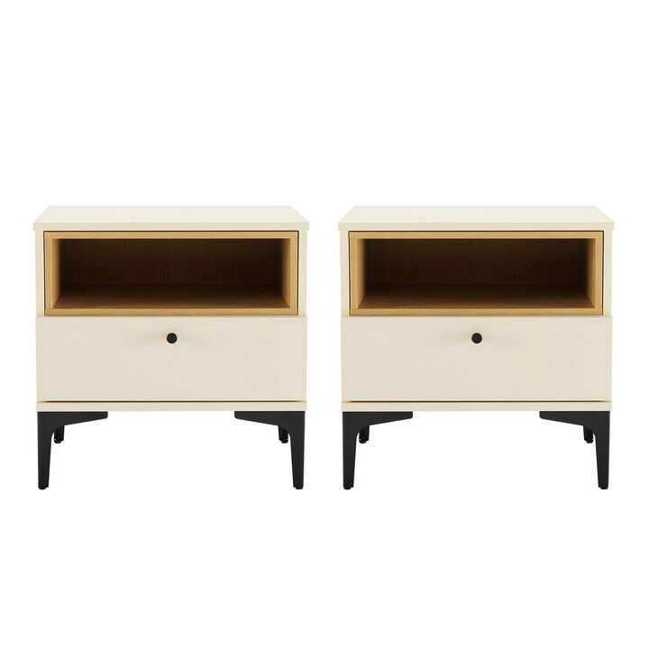 Amara Cream Nightstands (Set of 2)