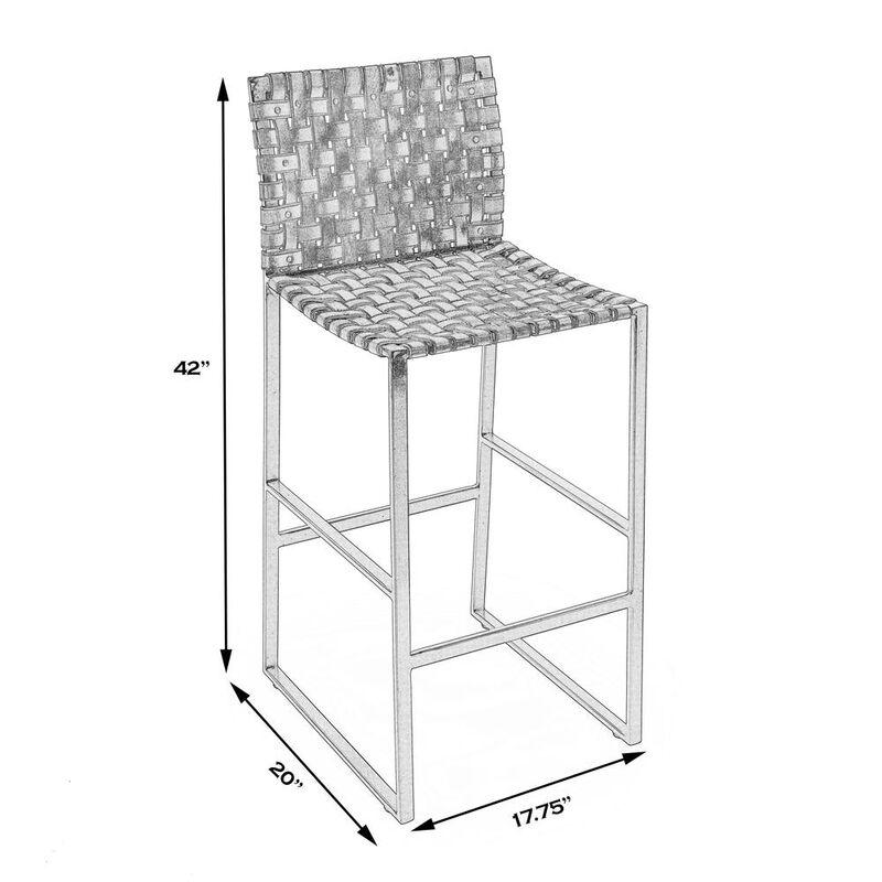 Butler Specialty Urban Woven Leather 30 Barstool, Medium Brown