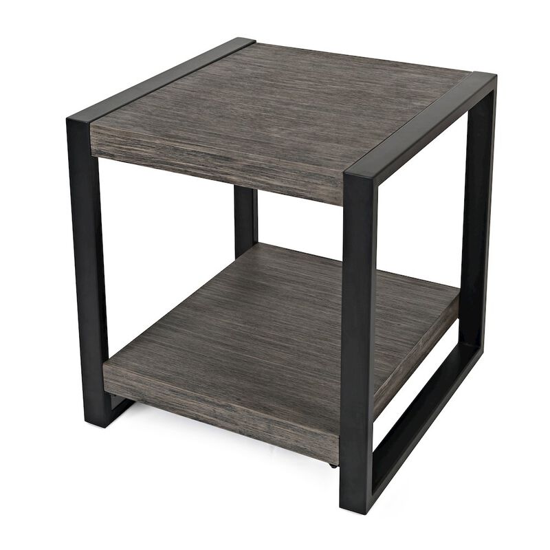 Jofran Pinnacle Modern Loft Iron and Wood Grey End Table