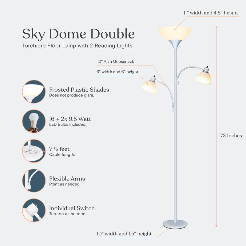 Sky Dome Double White LED Floor Lamp