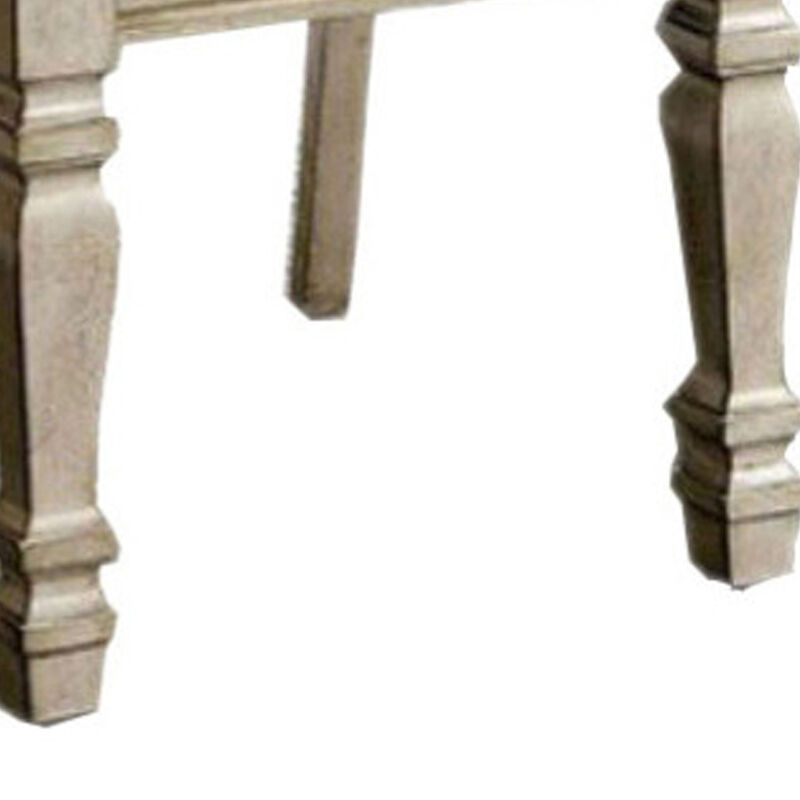 Nailhead Trim Fabric Upholstered Wooden Side Chair, Set of 2, Beige image number 4