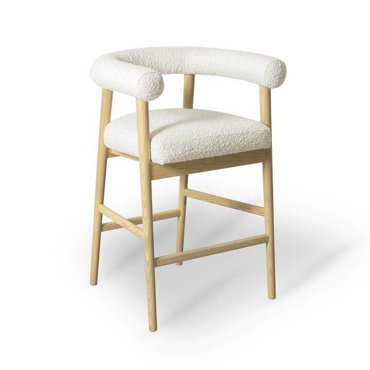Casafoyer Spara Cream Performance Boucle Counter Stool