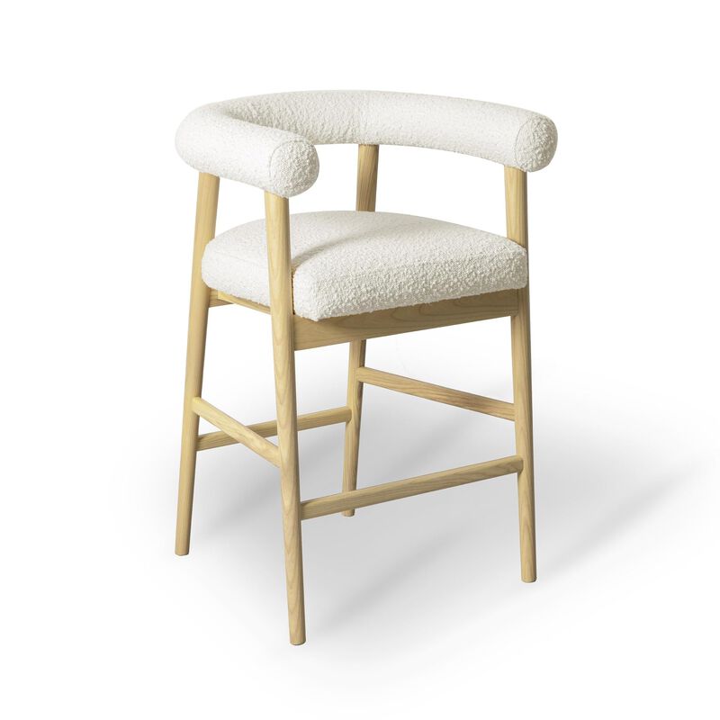 Casafoyer Spara Cream Performance Boucle Counter Stool image number 0