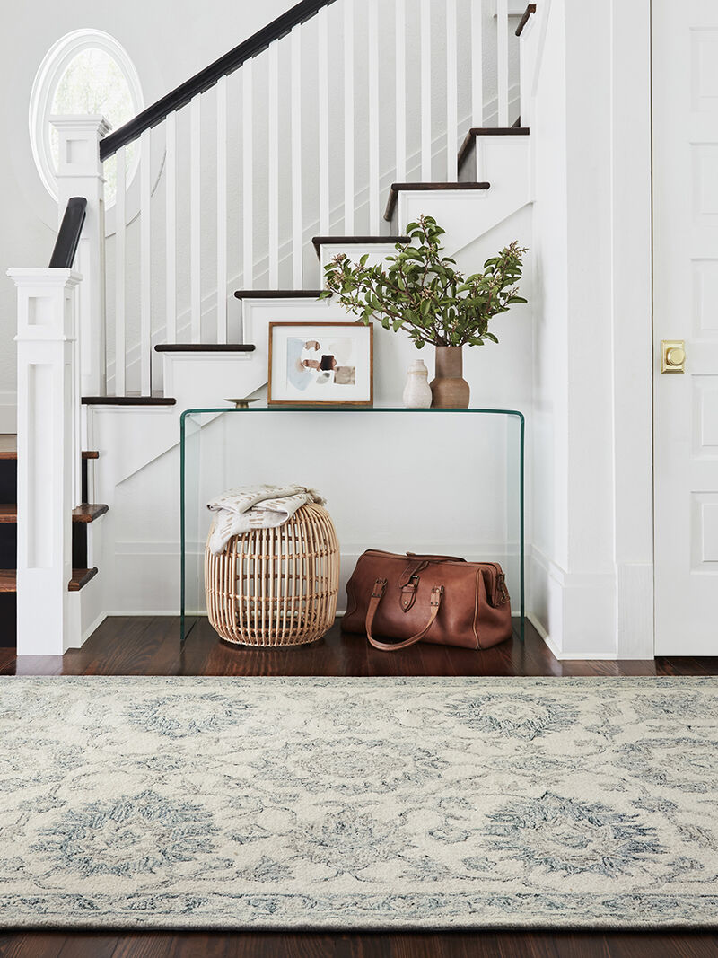 Norabel NOR04 Ivory/Blue 5' x 7'6" Rug