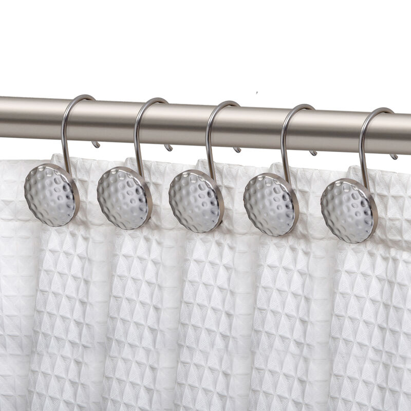 Metal Shower Curtain Hooks, Set of 12 image number 1