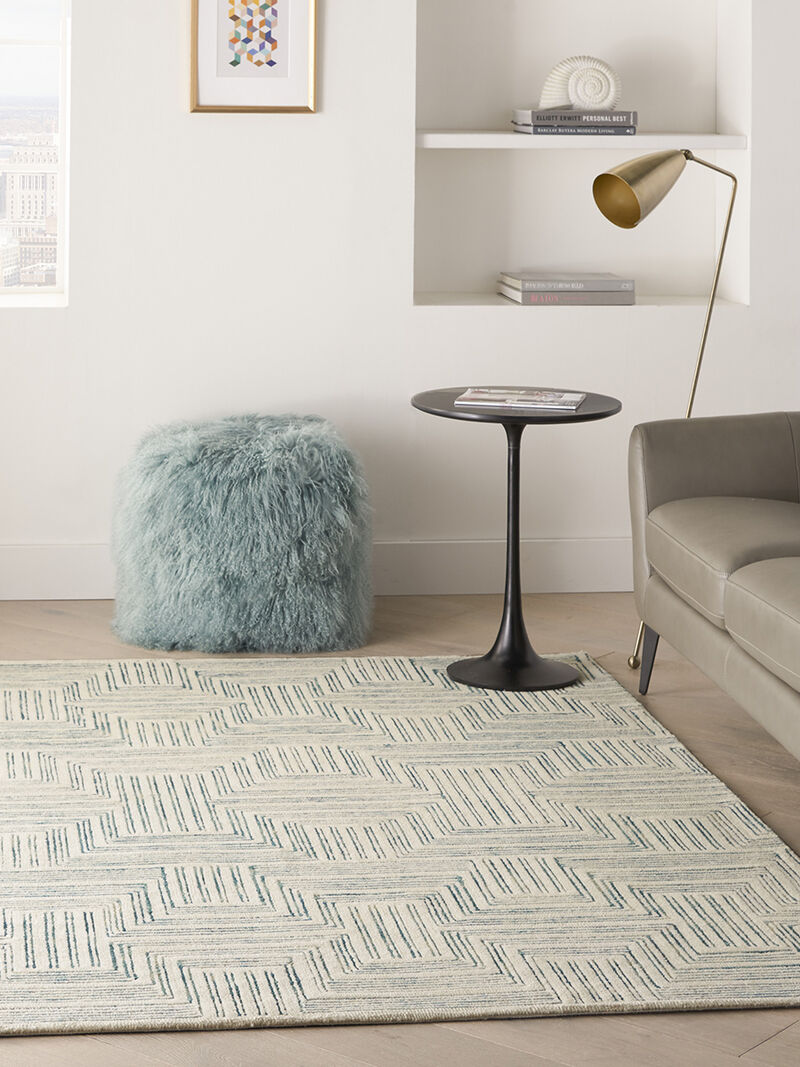 Interlock ITL06 Ivory/Turquoise 5' x 7'6" Rug