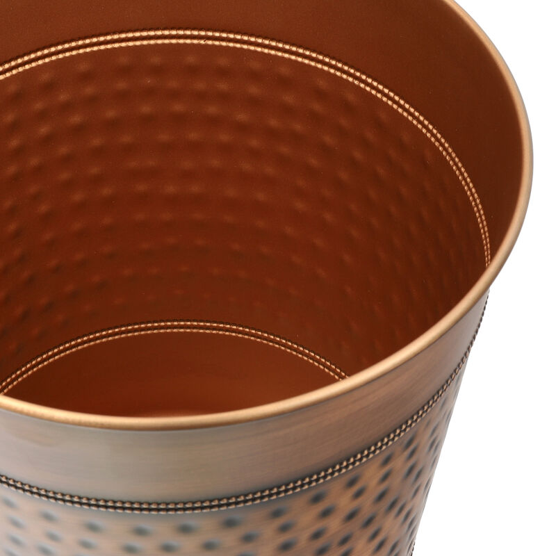 Riley Modern Classic Hammered Steel Accent 2-Gallon Wastebasket