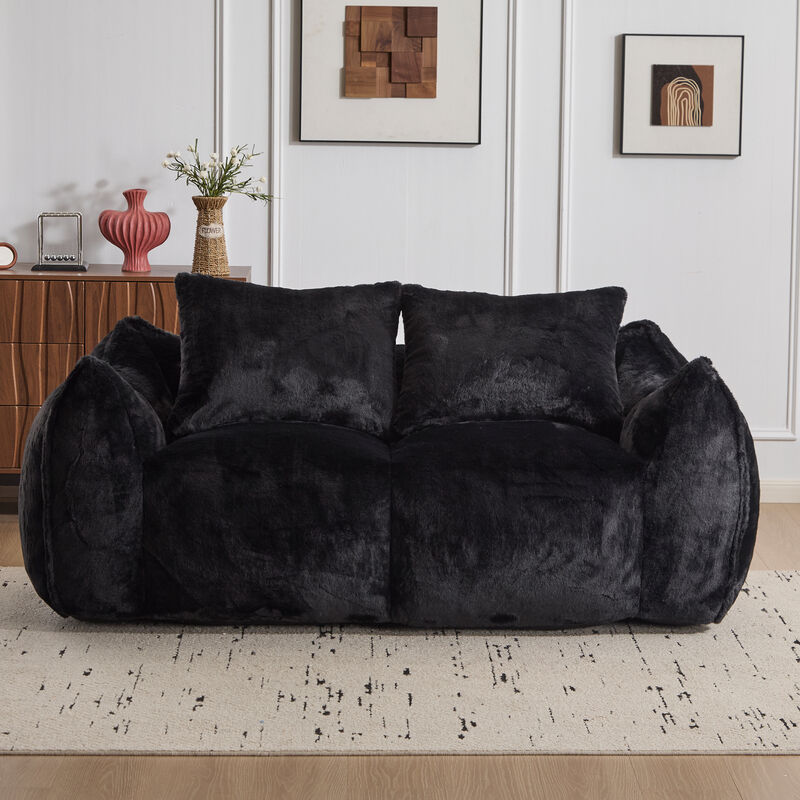 Whisen Giant Bean Bag Couch Ultra Soft Fluffy Loveseat Oversized Chase Lounge Chair with Pillows image number 1