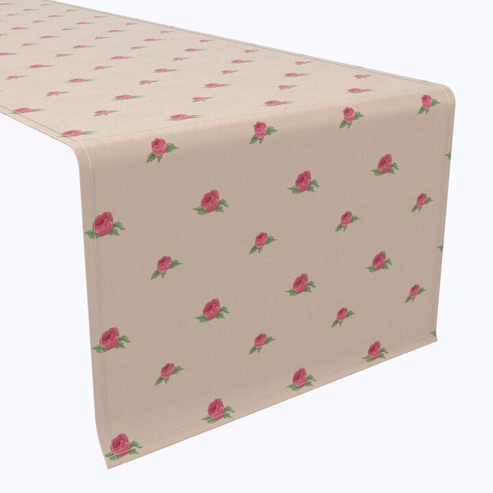 Fabric Textile Products, Inc. Table Runner, 100% Cotton, Cartoon Style Roses