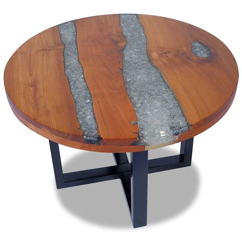 vidaXL Coffee Table Teak Resin 23.6, 243466