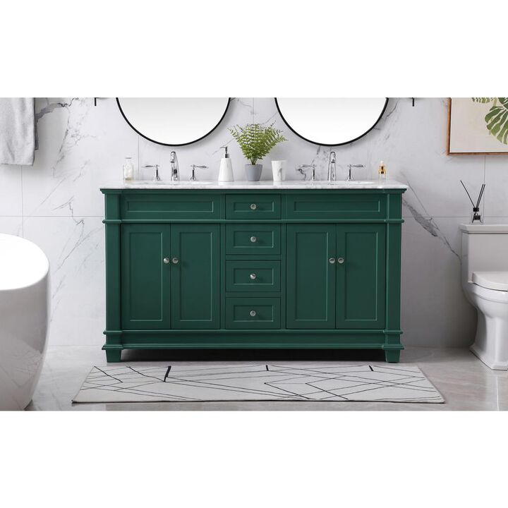 Elegant Kitchen and Bath 60 inch double bathroom vanity set in black