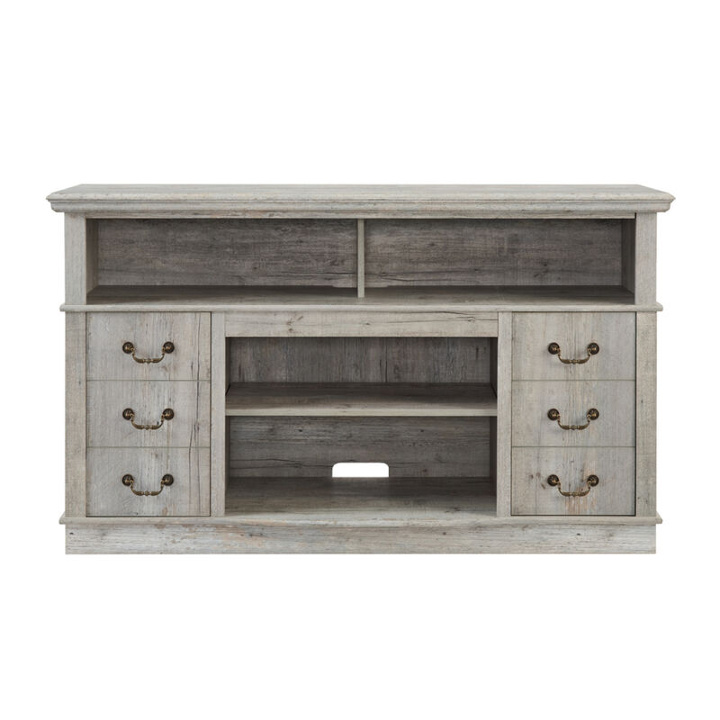 Streamdale Farmhouse Rustic TV Stand, 65" TV, Open/Closed Storage