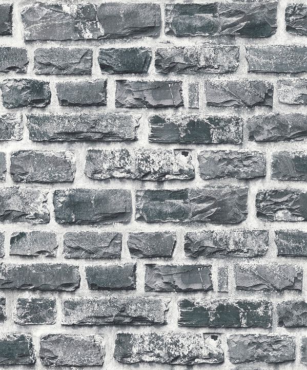 The Bricks And More Stone Symphony Motif Silver Grey Wallpaper BB51123