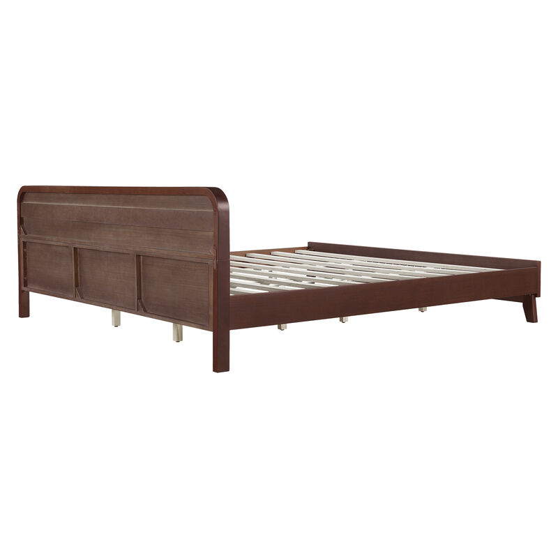 Fedhix solid pine wood king size bed frame image number 4