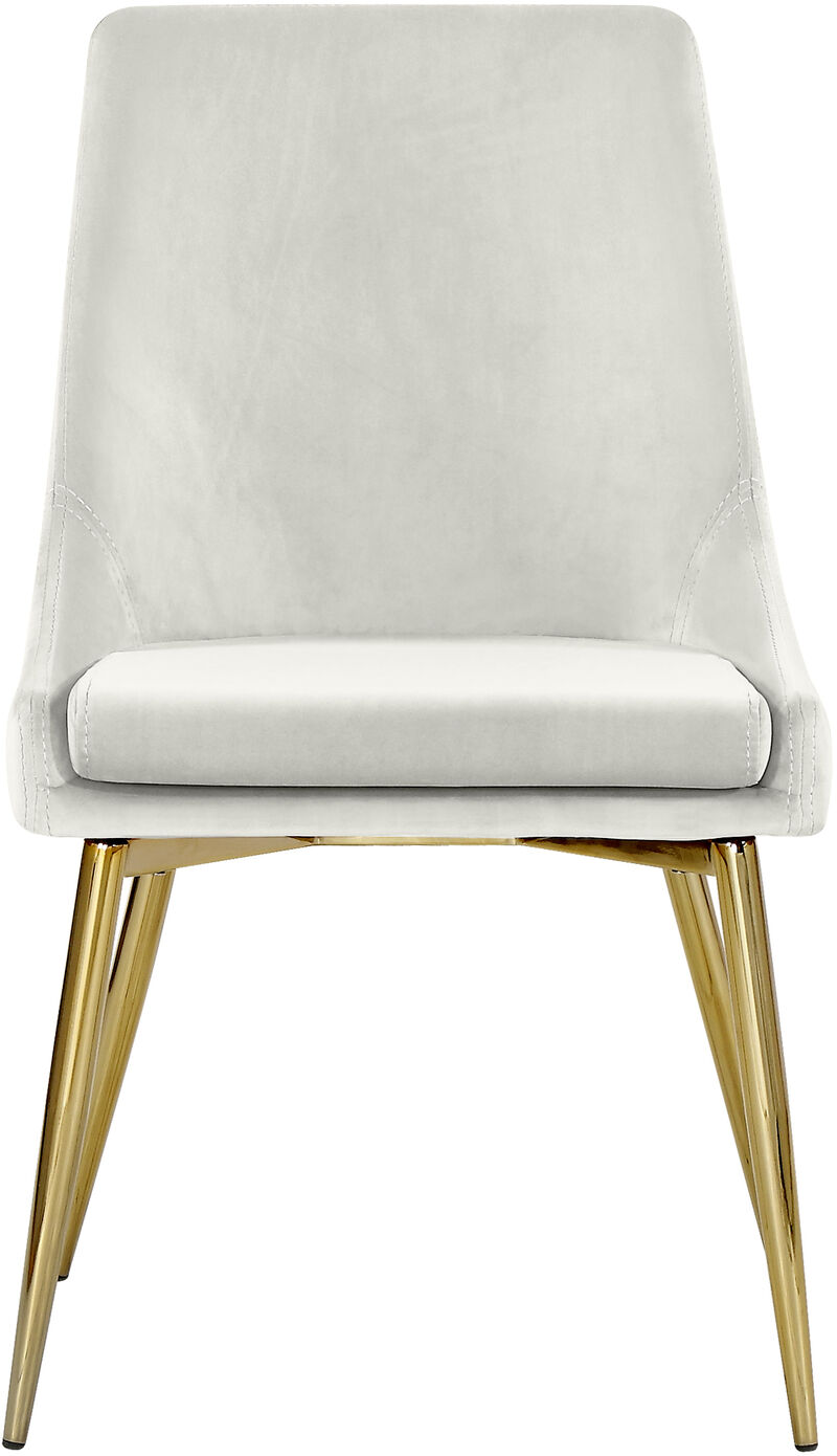Meridian Furniture Karina Cream Velvet Dining Chair, Set of 2