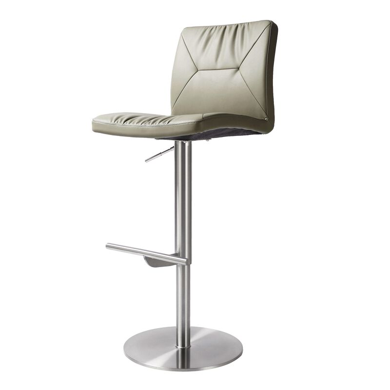 Paddy Vegan Leather on Silver Adjustable Stool