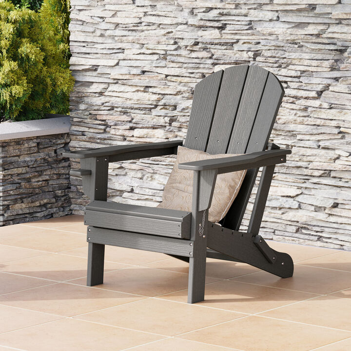 WestinTrends Outdoor Patio HDPE Resin Adirondack Chair With Cup Holder and Phone Holder