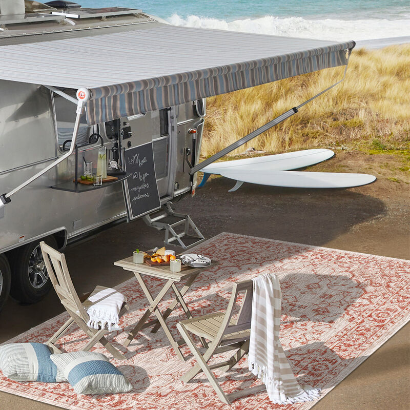 Rozetta Boho Medallion Textured Weave Indoor/Outdoor Area Rug